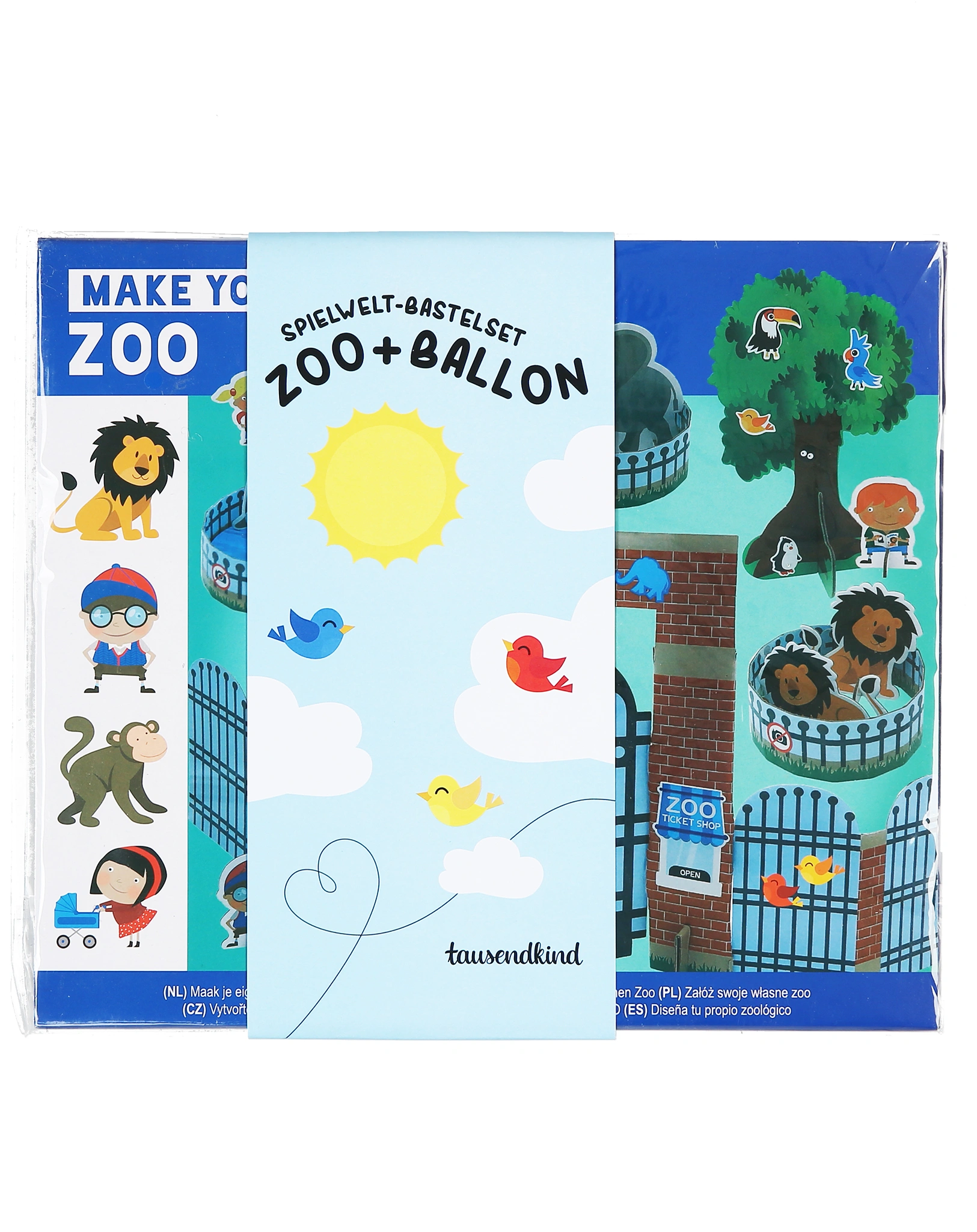 Spielwelt-Bastelset ZOO & BALLON aus Pappe