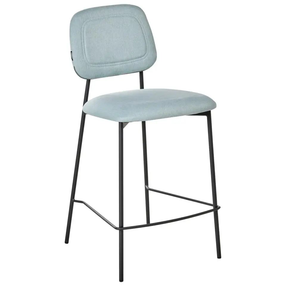 DUETTE - Barkruk set van 2 - Lichtblauw - Fluweel