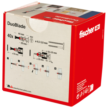 Fischer gipsplaatplug duoblade 44 mm 40 stuks