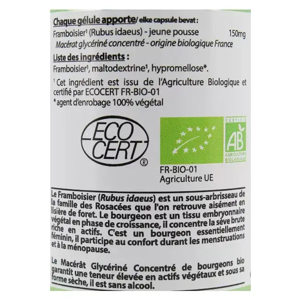 Vit'all+ Gemm'Vital Framboesa Orgânica 60 cápsulas vegetais
