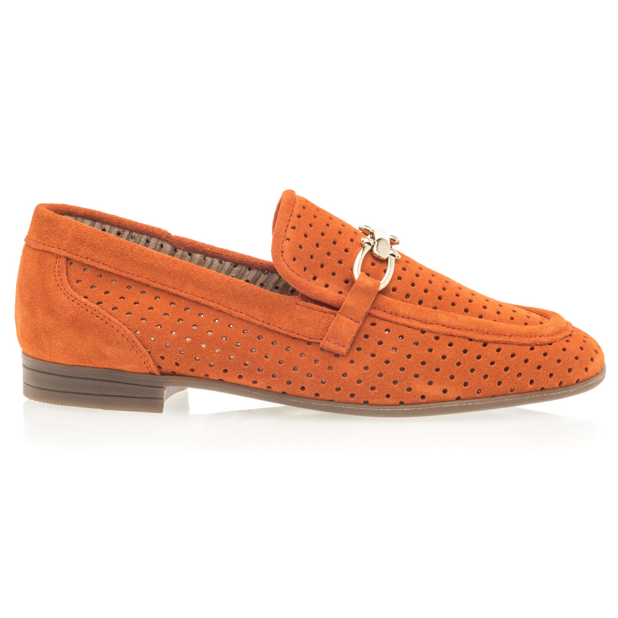 Mocassins Femme en cuir orange