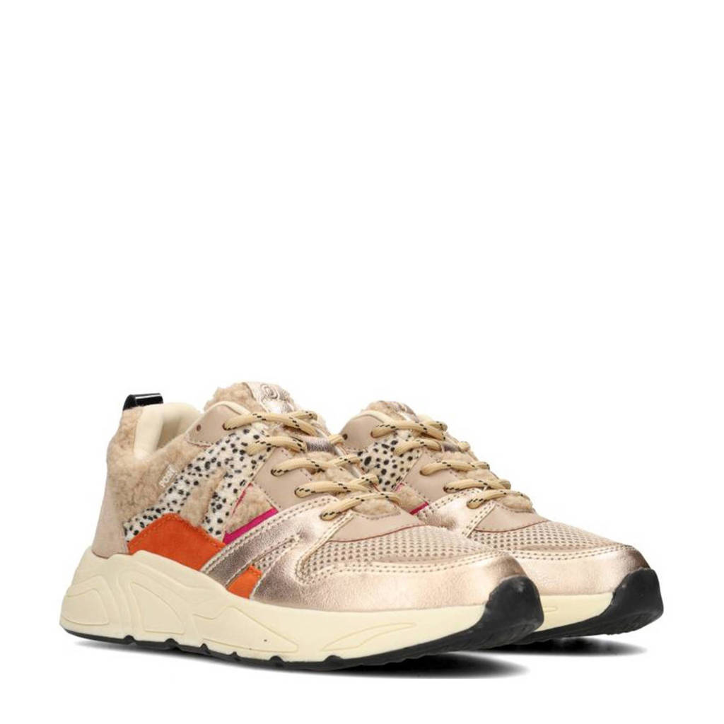 POSH by Poelman chunky sneakers beige/oranje