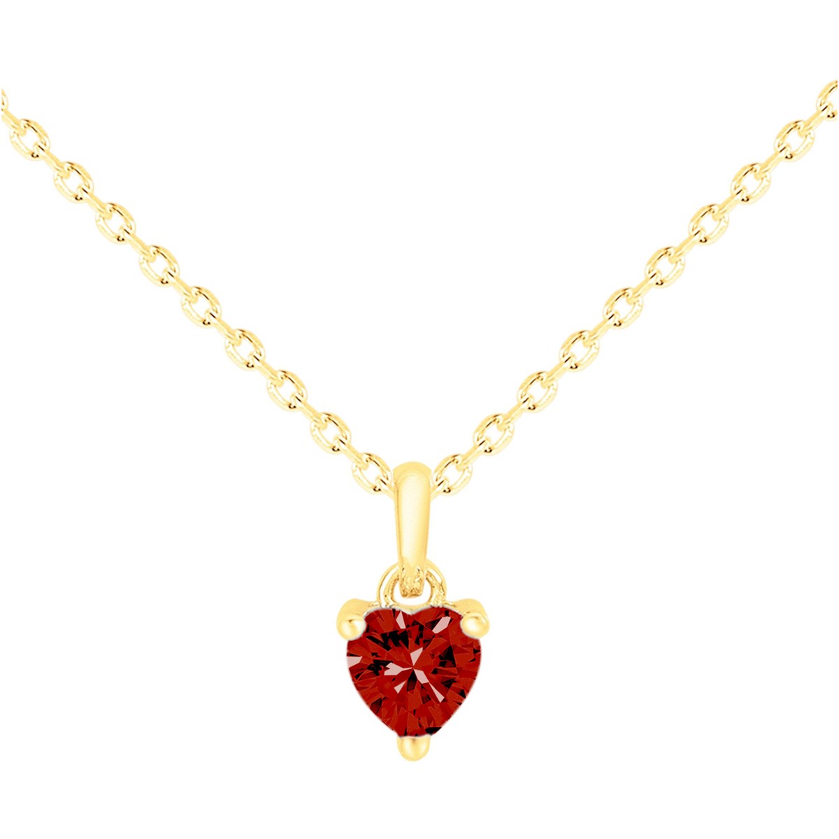 Collier en Plaqué Or avec spinelle rouge rubis