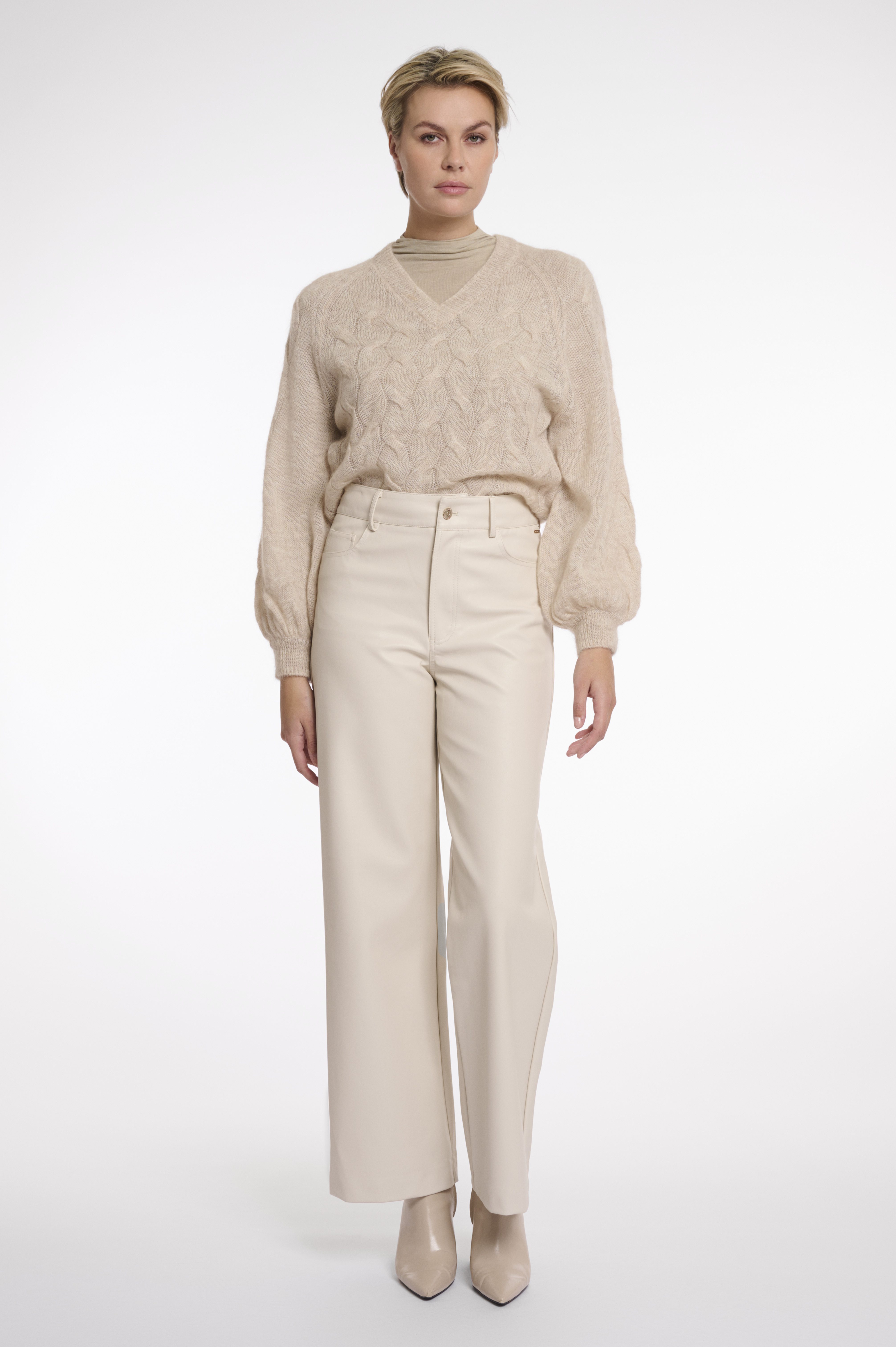 Rino & Pelle - Corian Short Length Straight Leg Pants - Birch