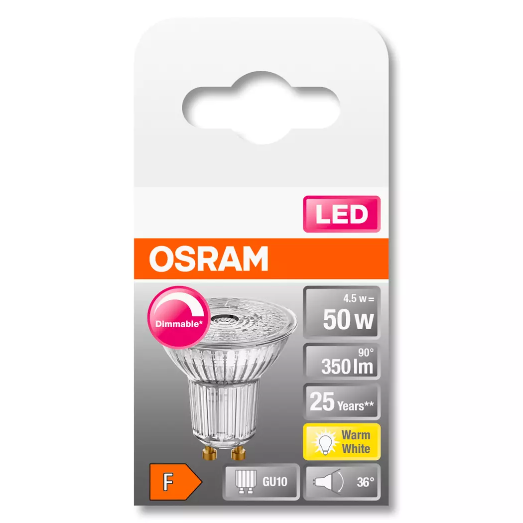 LED-Strahlerform GU10/4,5 Watt/Energie F