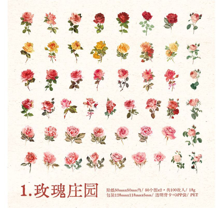 Jun's Journal - PET-sticker met bloemenprint (verschillende ontwerpen)