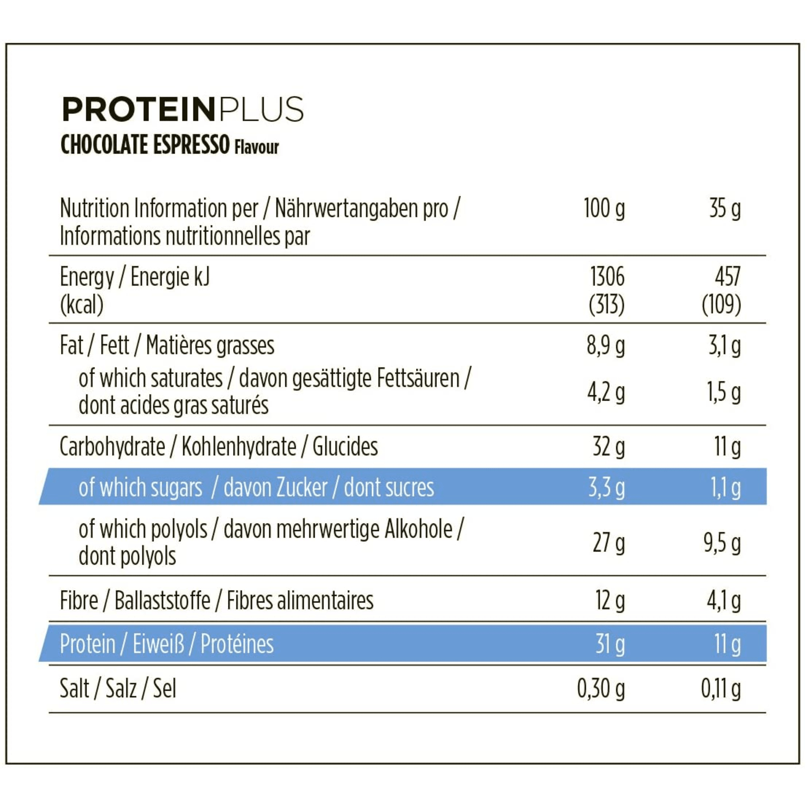 Protein+ Low in Sugars (16x35g)