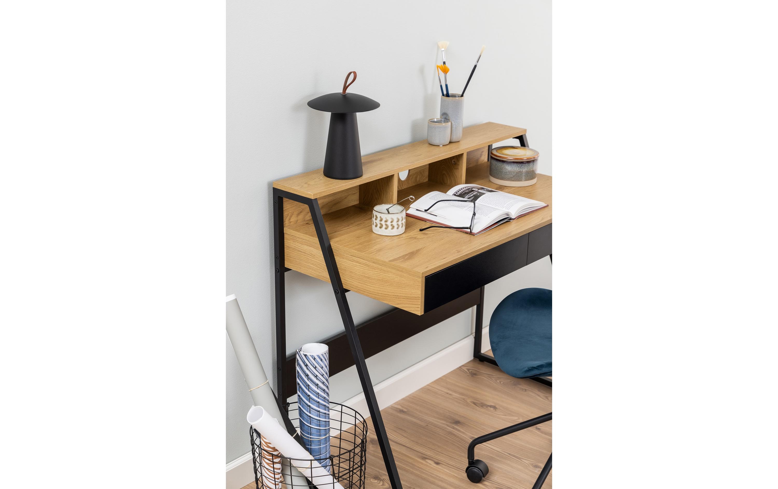 Tisch Reece, Wildeiche / Schwarz<br>Büroschreibtisch