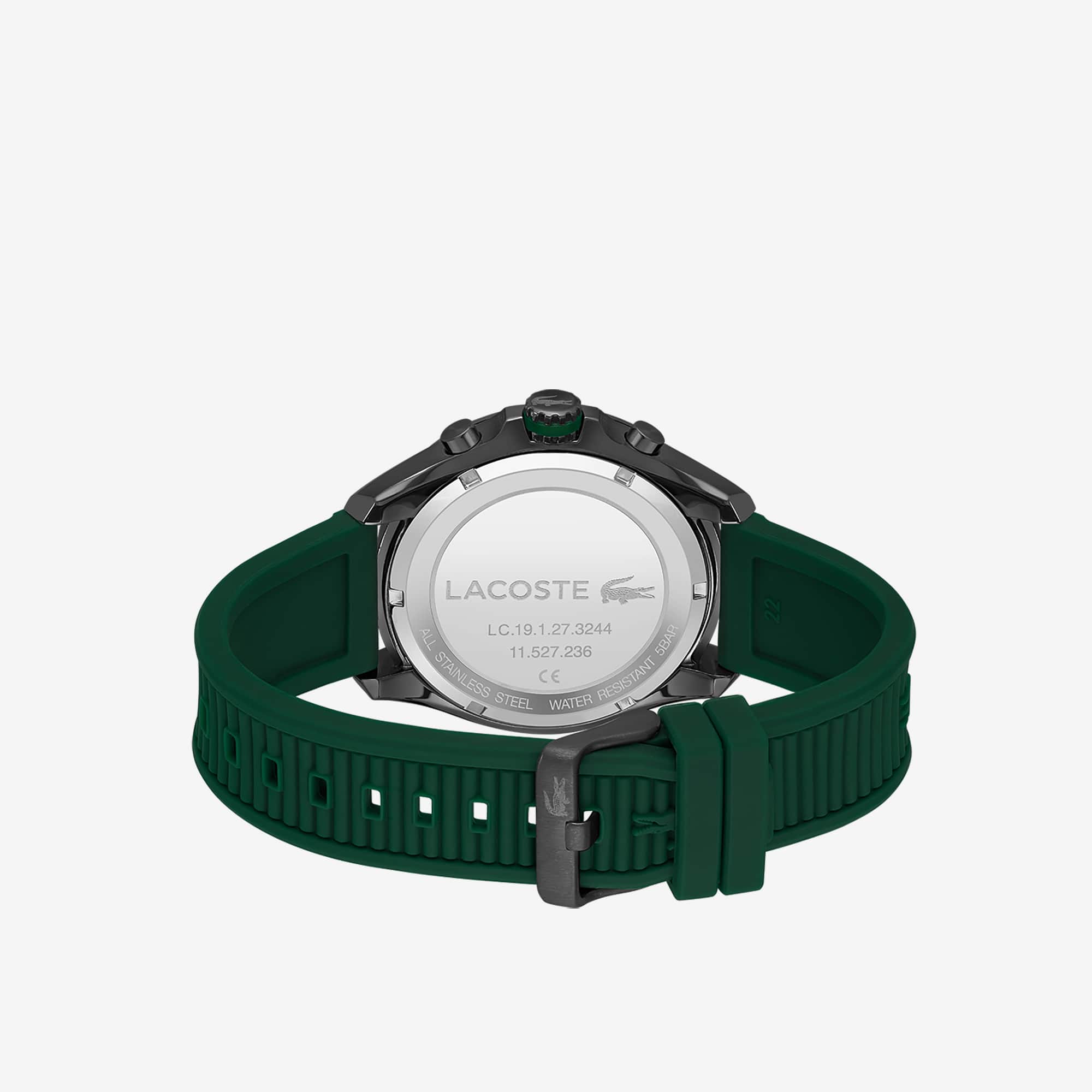 Montre chronomètre Tiebreaker noire avec bracelet vert en silicone Montres - Blanc - Lacoste - Homme