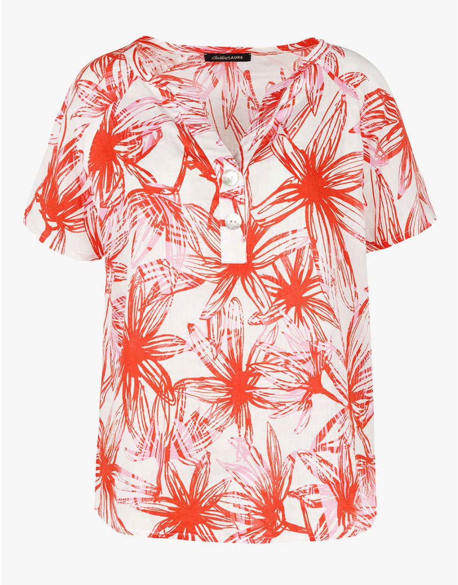 Blouse 100% lin corail