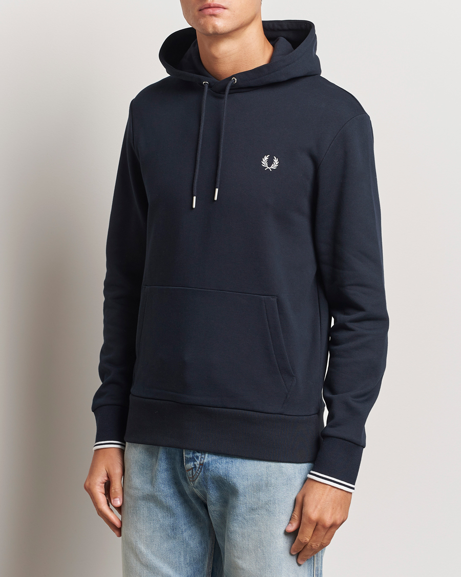 Fred Perry Tipped Hoodie Navy