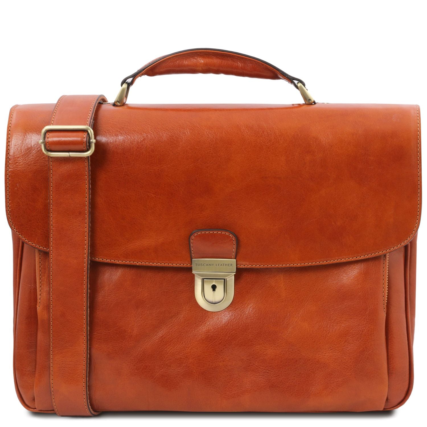 Tuscany Leather – Alessandria - Leather multi compartment TL SMART laptop briefcase – Honing (TL142440)