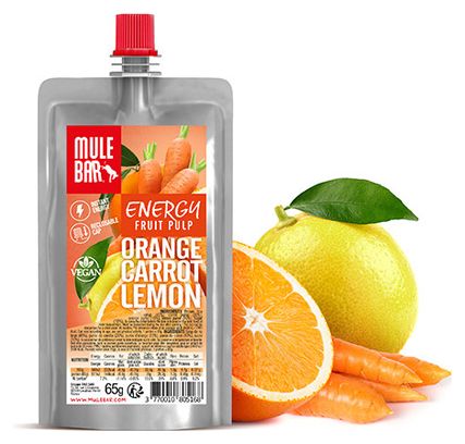 Compote énergétique MuleBar Orange/Carotte/Citron - 65g