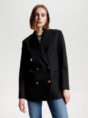 Blazer clássico de corte relaxado com abotoamento duplo