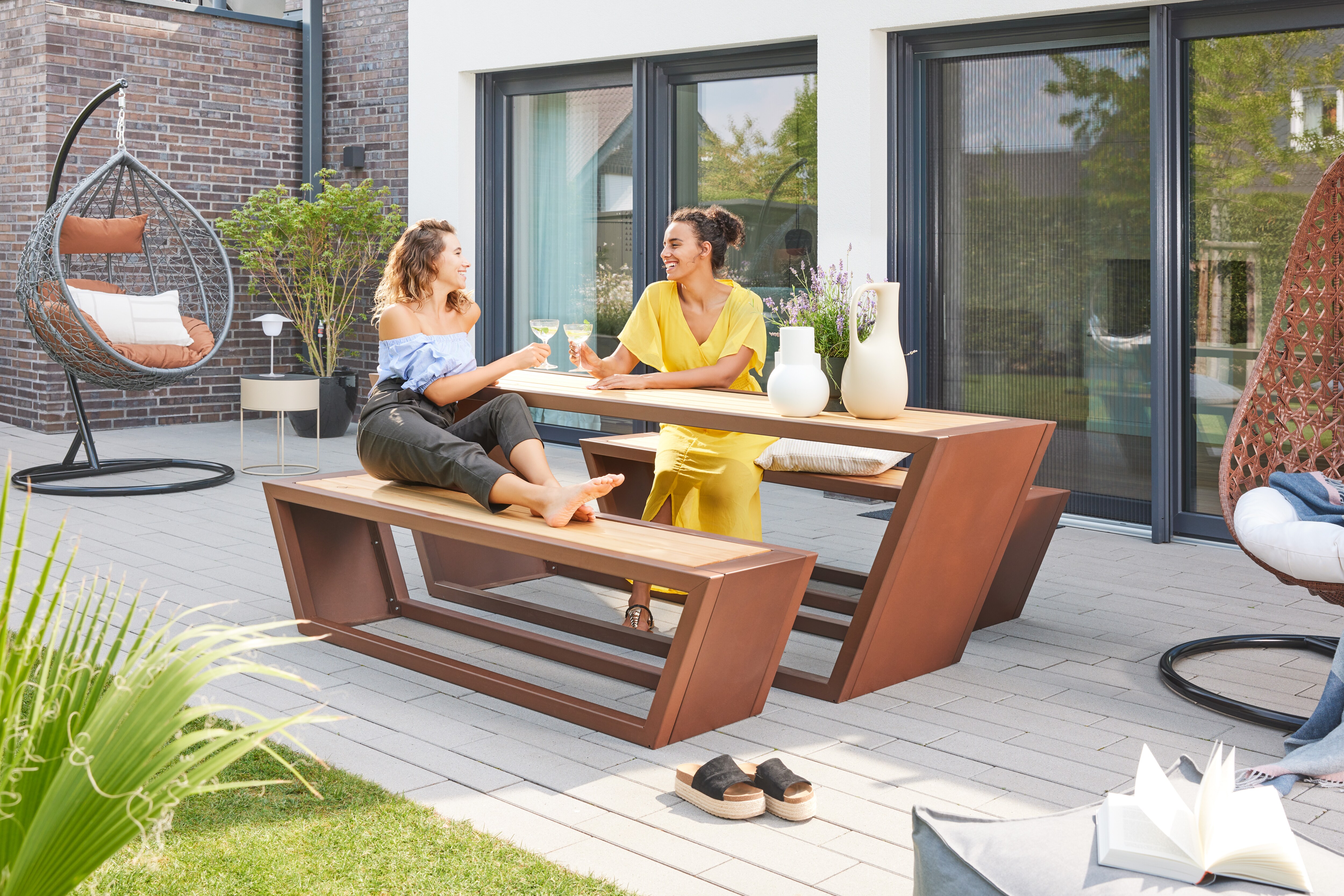HOME DELUXE Sitzgarnitur aus Stahl und Sibirischer Lärche KOBON Made in Germany