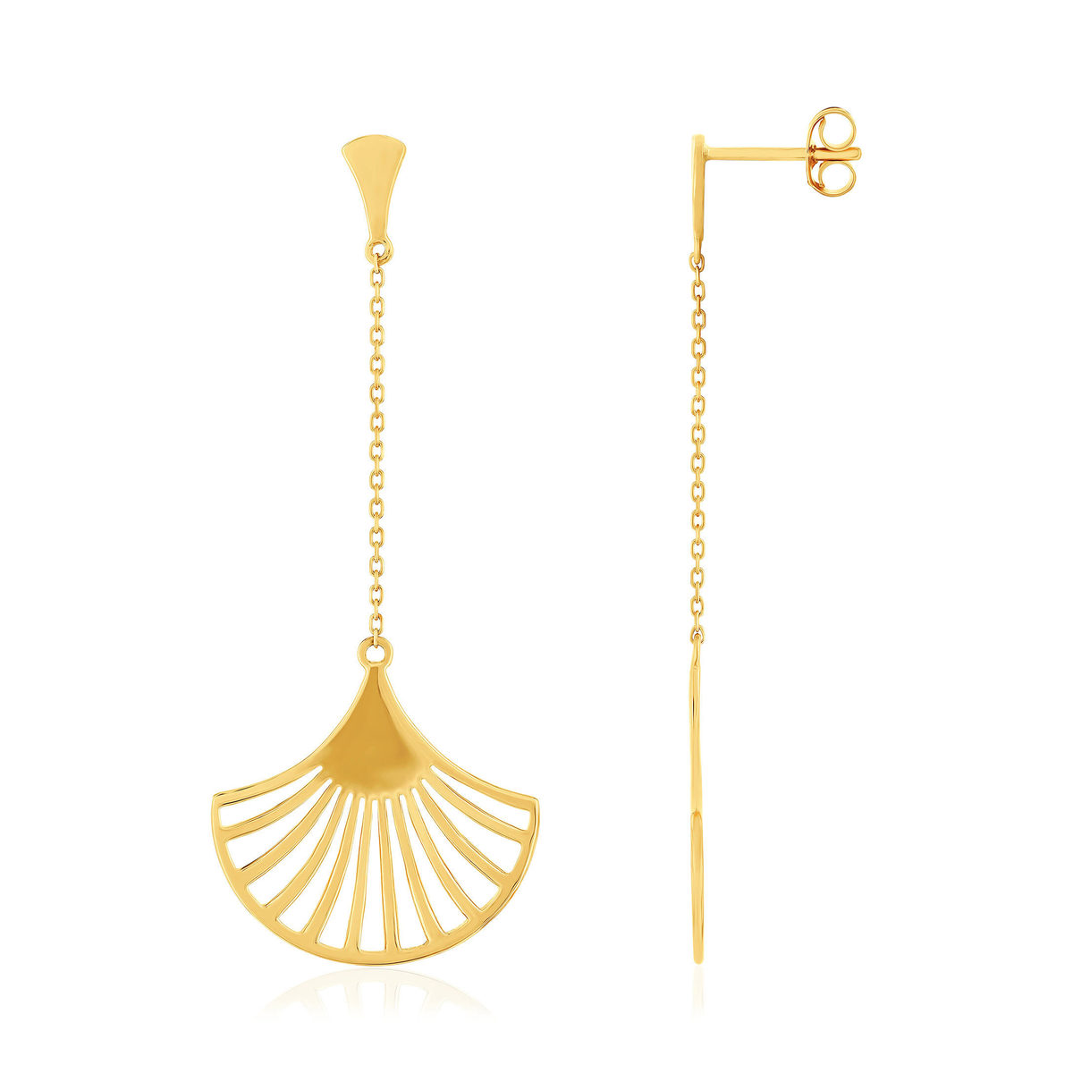 Boucles d'oreilles or 375 jaune pendants