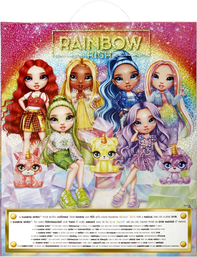 RAINBOW  -POUPEE MANNEQUIN RUBY 27 CM  AVEC COMPAGNON ET ACCESSOIRES