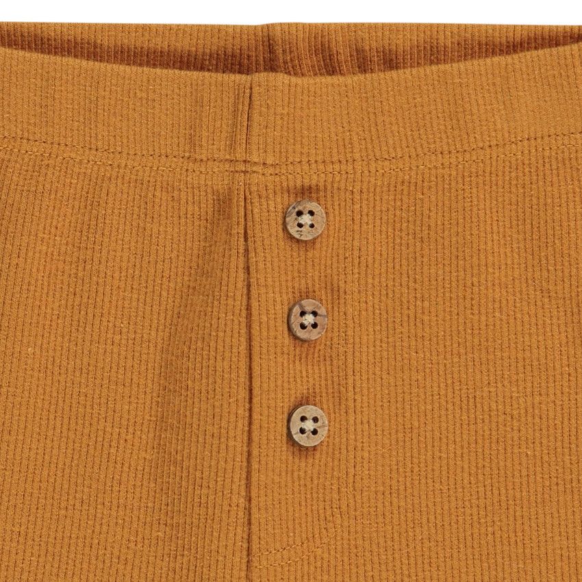 Caleçon côtelé avec boutons fantaisie pour bébé fille - Moutarde