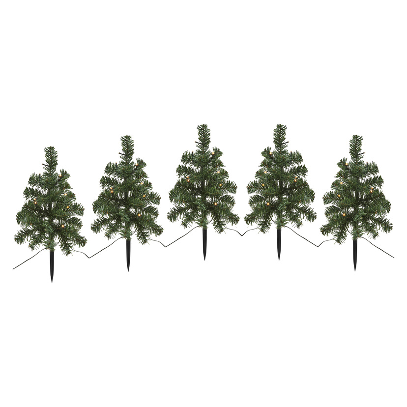 Batteridrevet dekorativ belysning med juletrær LED 5-pk 45 cm IP44