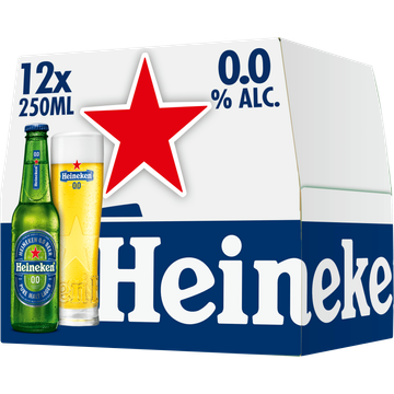 Heineken Premium Pilsener 0.0 Bier Draaidop Fles 12 x 250ml