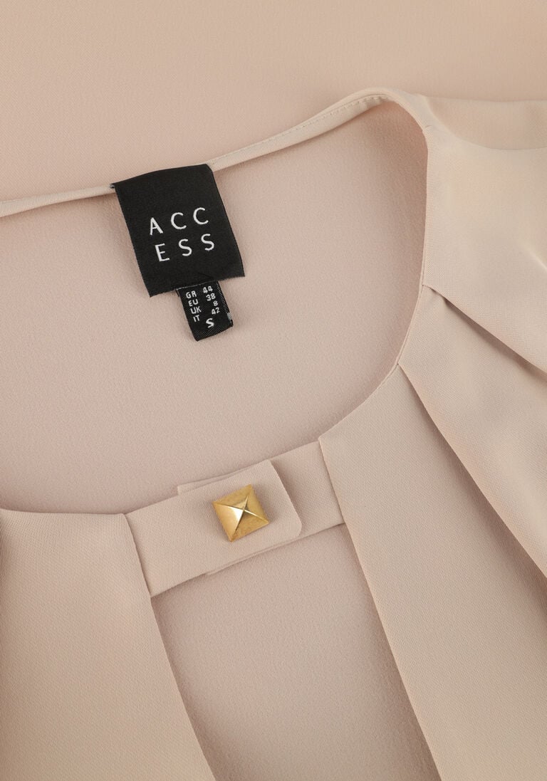 ACCESS beige access blouse blouse with front v opening