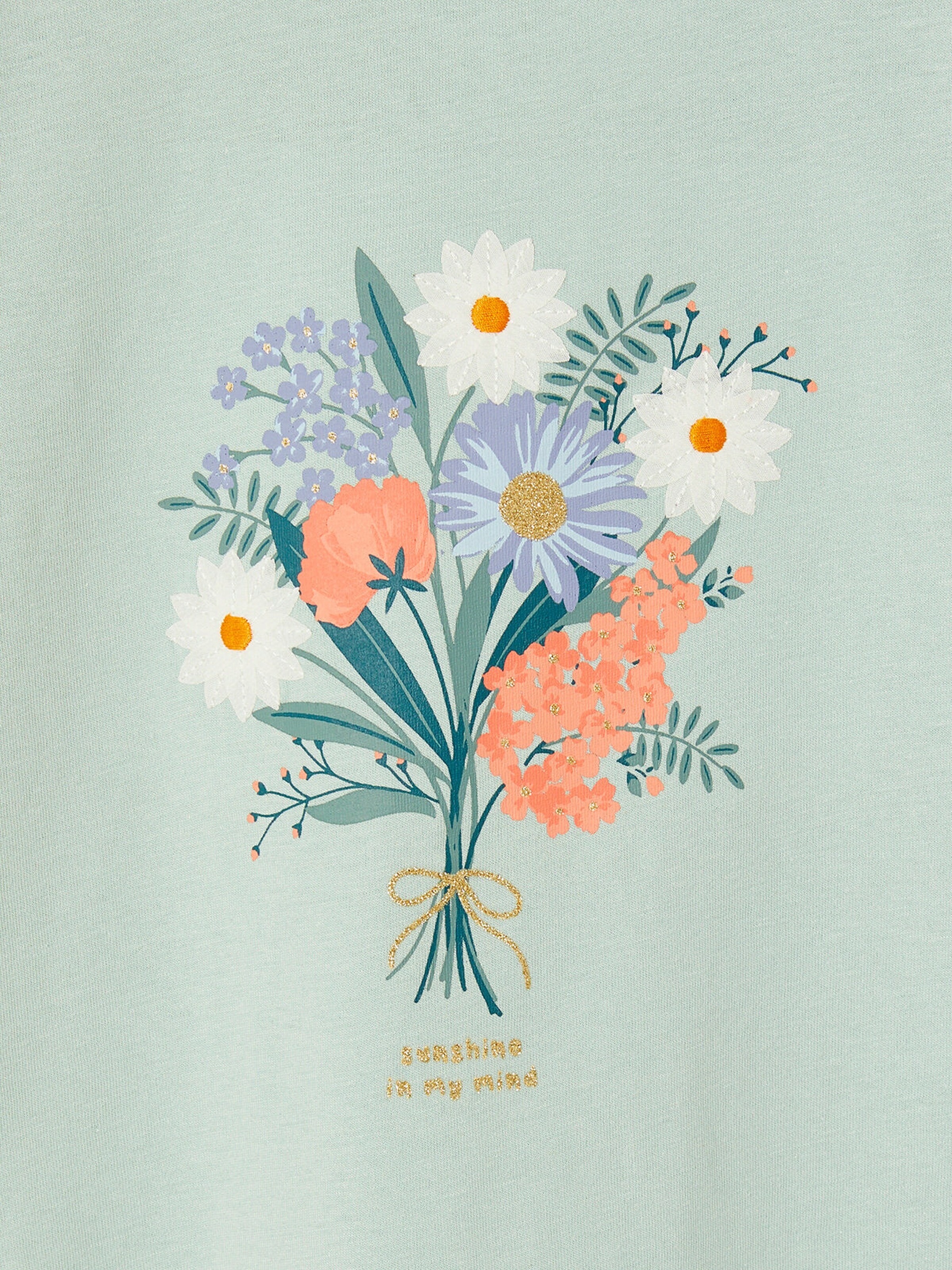 Vertbaudet Mädchen T-Shirt mit Volantärmeln himmelblau