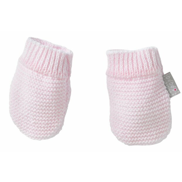 Moufles maille rose naissance - BEBE9 CREATION
