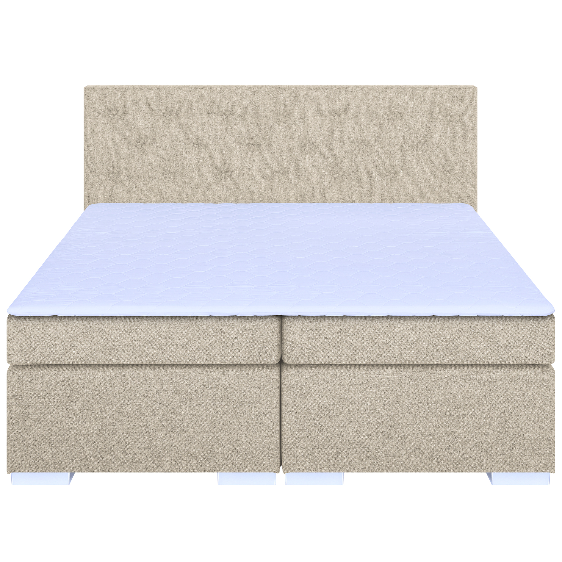 Boxspringbett - beige - Webstoff - H3 - 180x200 cm