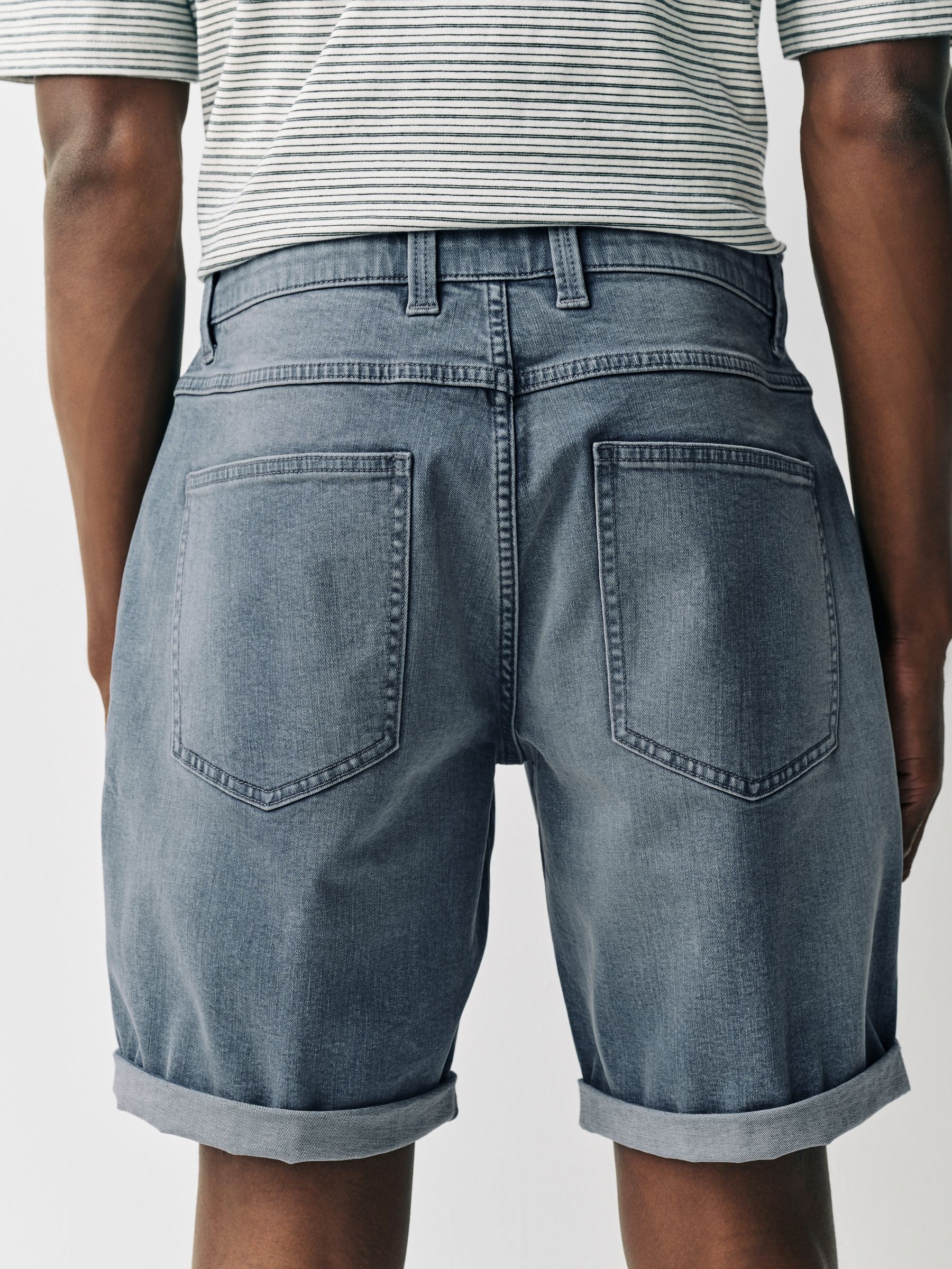 Blauw - Slim Fit - Stretch denim short