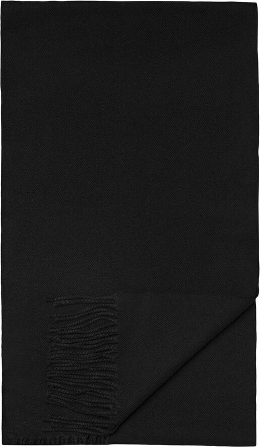 ETON Black Herringbone Merino Wool Scarf Sort