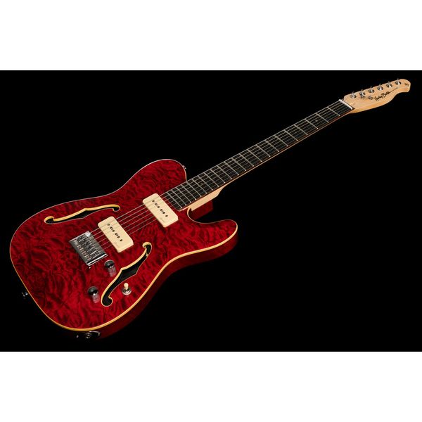 Harley Benton TE-90QM Trans Red w/Bag