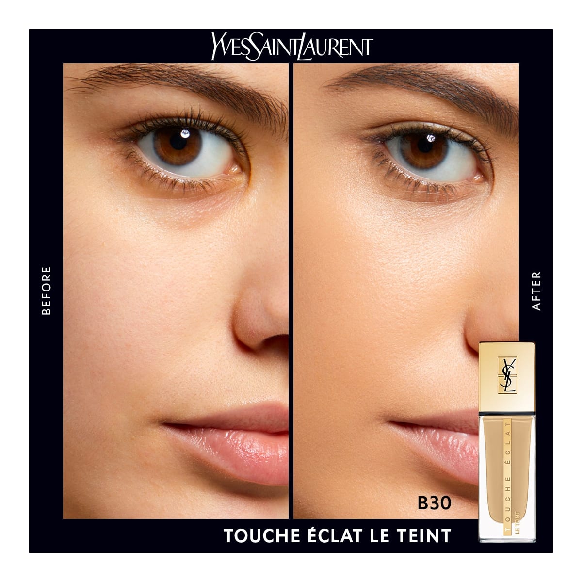 YVES SAINT LAURENT Touche Éclat Le Teint Fond de teint hydratant &  tenue 24H, naturel &  lumineux