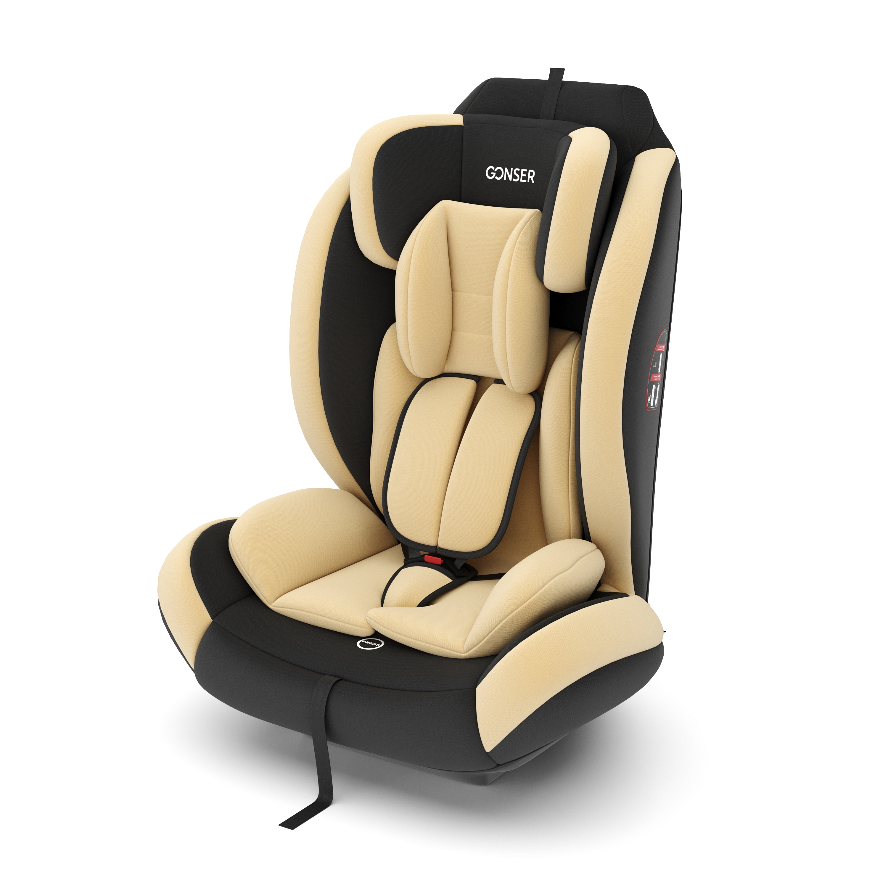 Kindersitz Auto mit ISOFIX beige