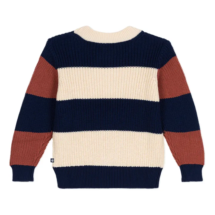 Petit Bateau Pull Marino Rayé | Ecru