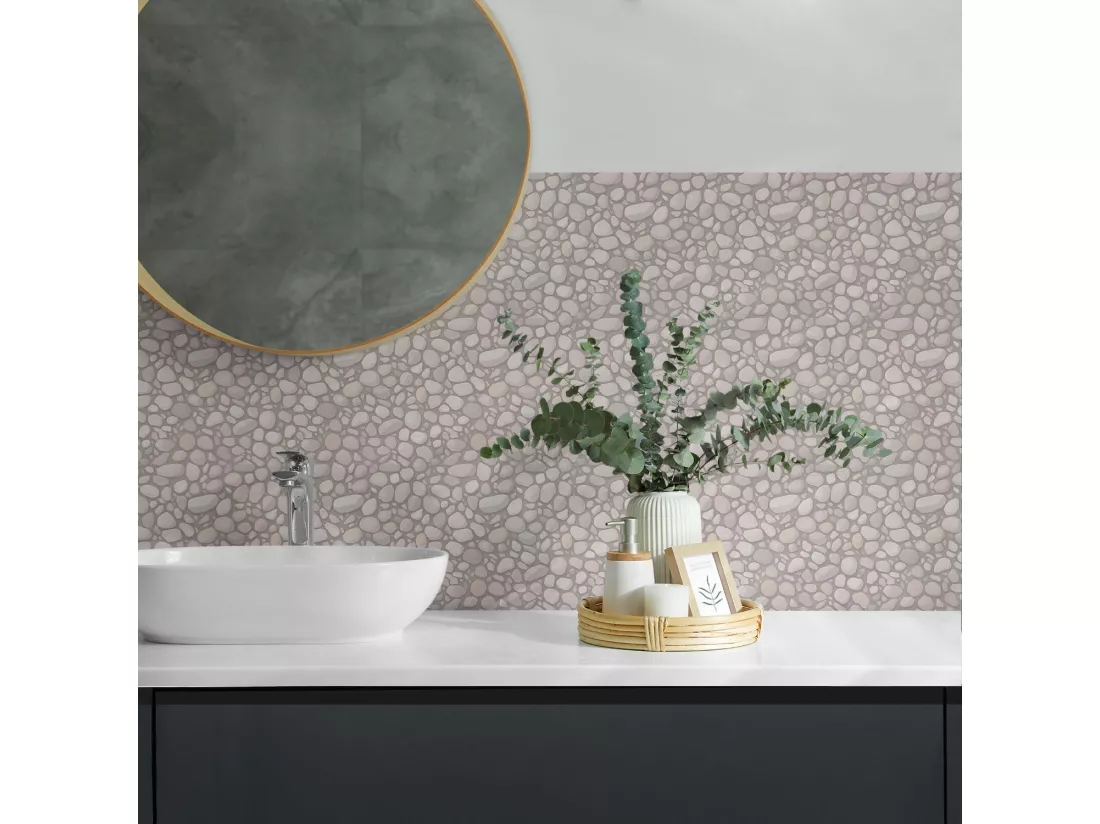 Carreaux autocollants PVC, Carrelage PVC adhésif - 20x20x20 - Motif en pierre naturelle