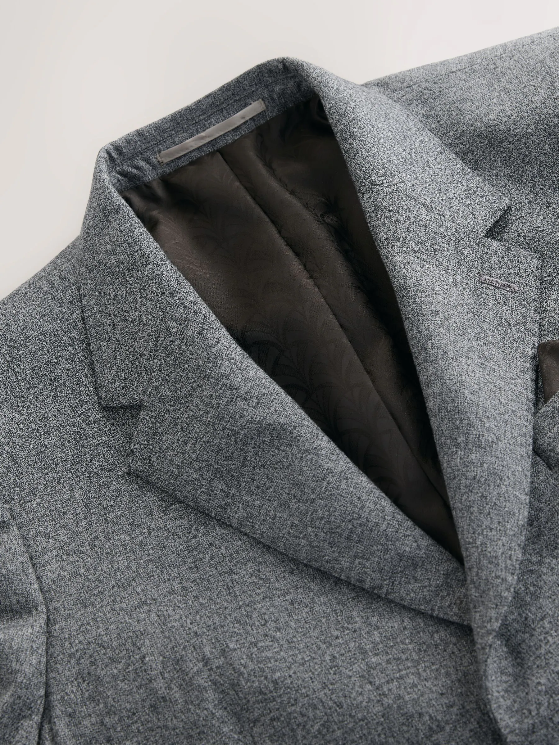 Grijs - Tailored Fit Merino Wool Blend Suit Jacket