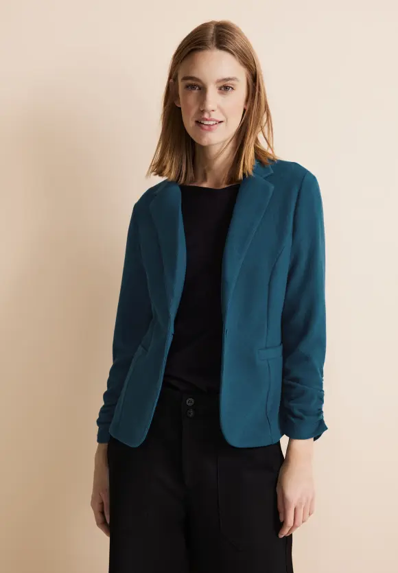 Basic Blazer mit Raffungen - bright turquoise