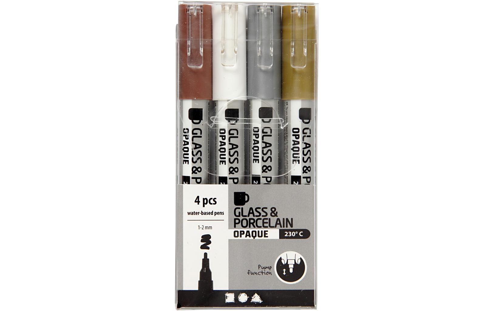 Porzellanmarker und Glasmarker 4 StückGlas und Porzellanmalstifte zum Bemalen