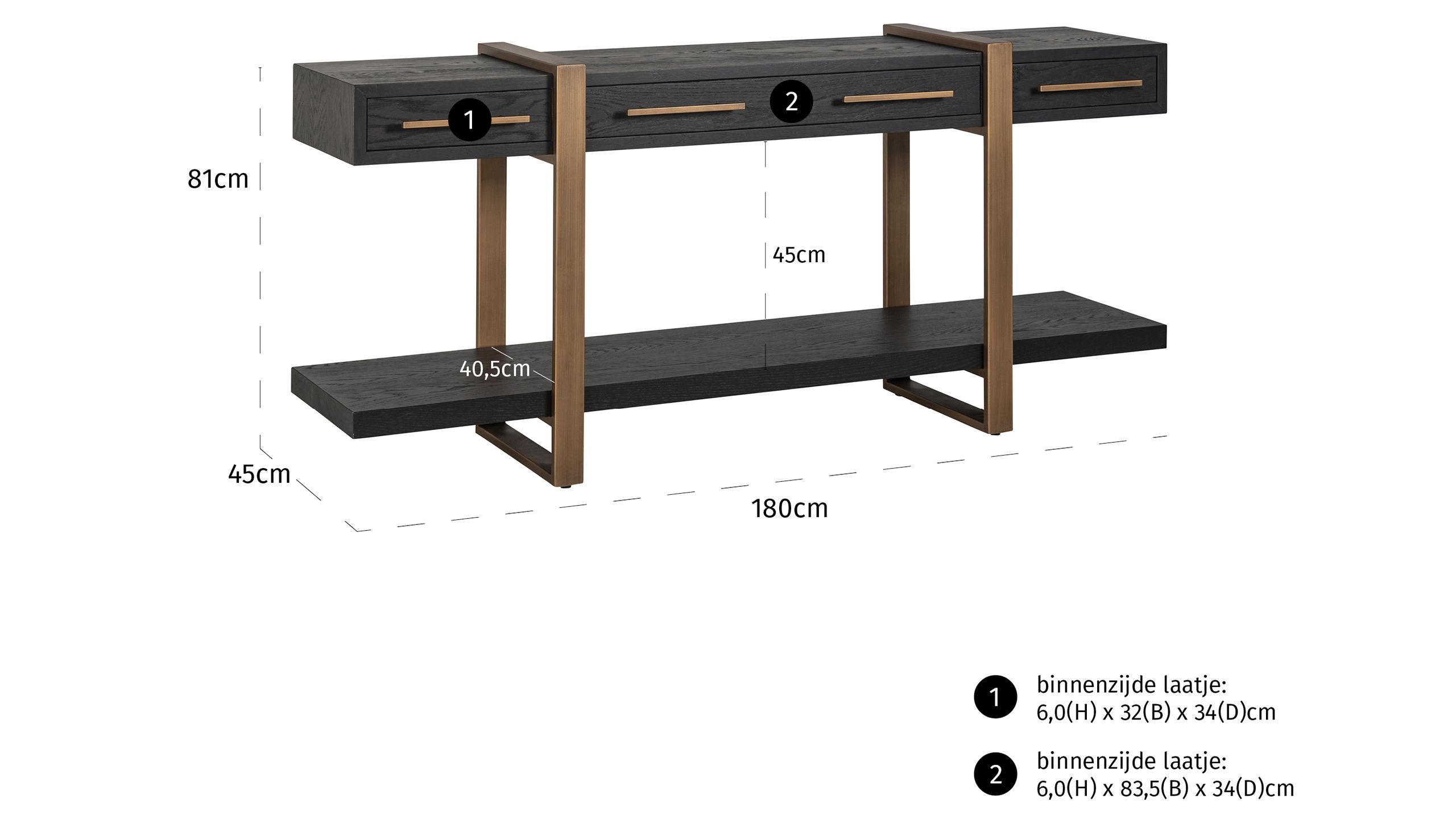 Dressoir 211170 Cambon B180 x D45 x H81 cm