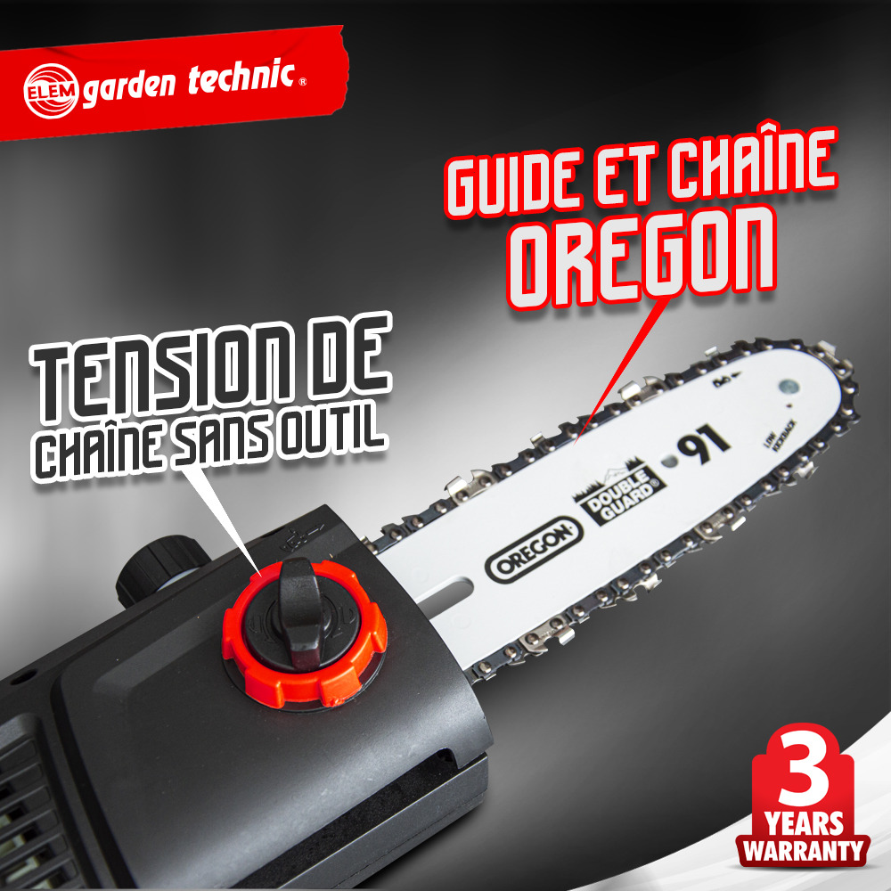 Scie à ébrancher sur perche 710w guide oregon 24cm