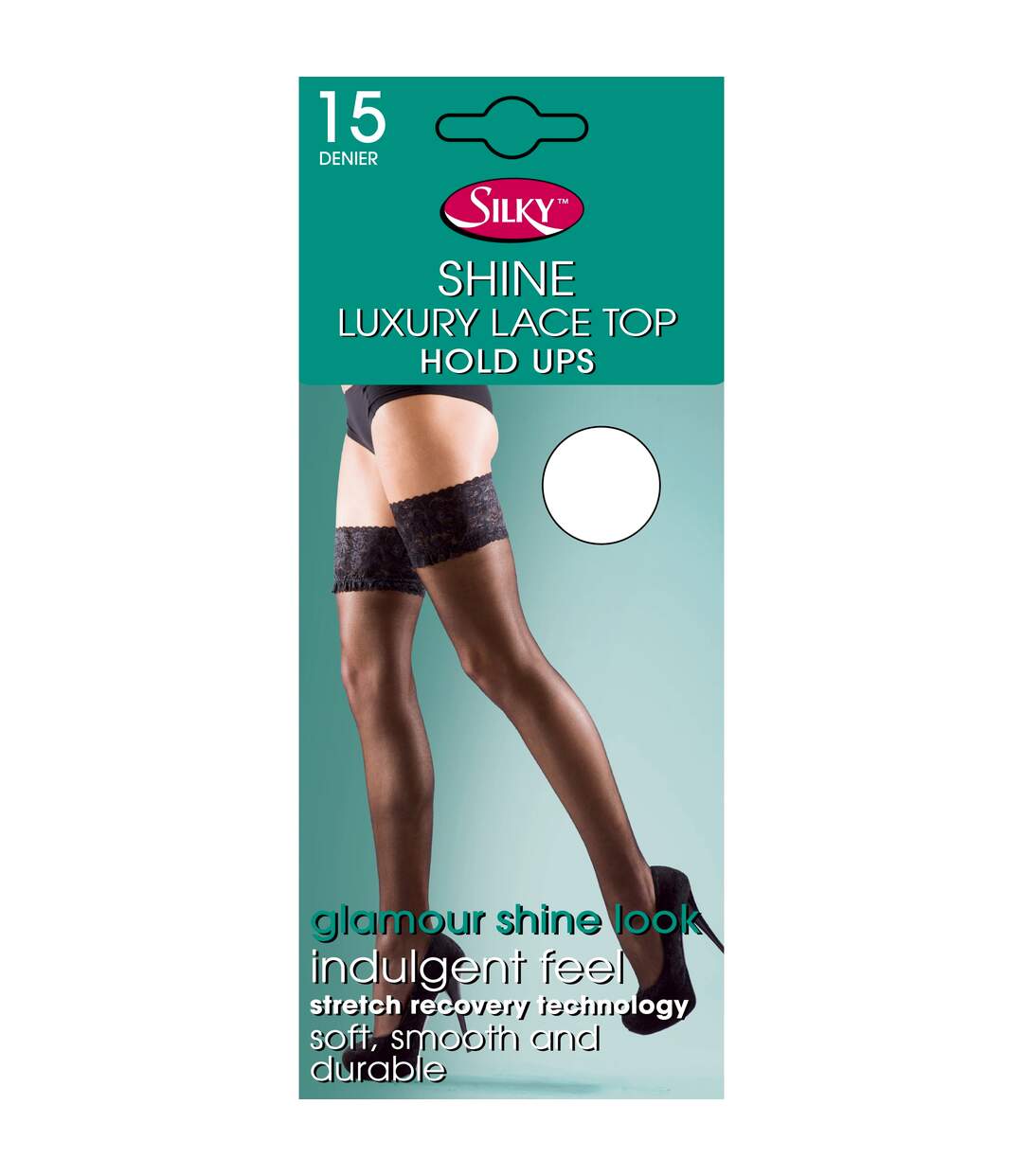 Silky Shine - Bas jarretière satinés (1 paire) - Femme (Blanc) - UTLW256