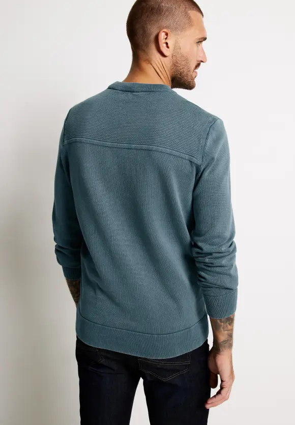 Strickpullover mit Struktur - ash blue