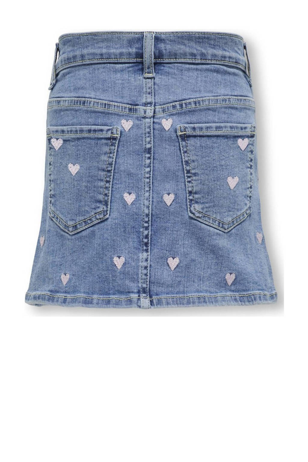 ONLY spijkerrok KOGHOXTON met hartjes light medium blue denim