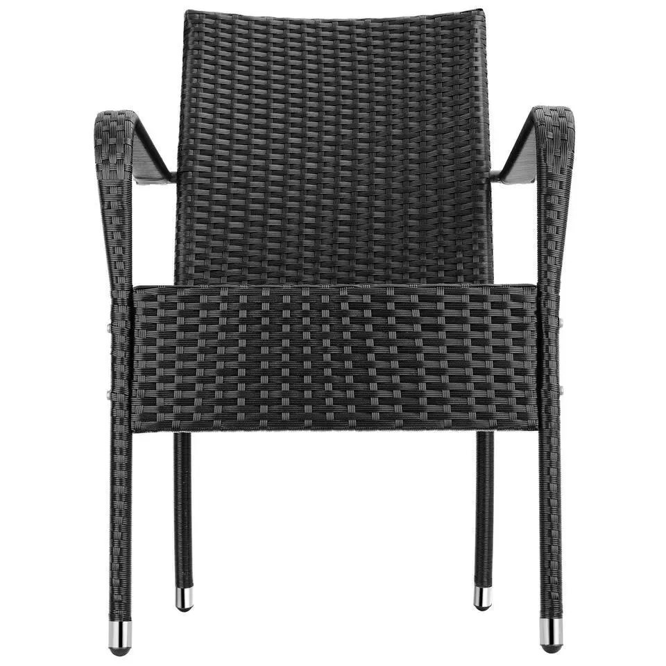 tectake 2 tuinstoelen - Wickerstoel Girona, stapelbaar, draagkracht 120 kg