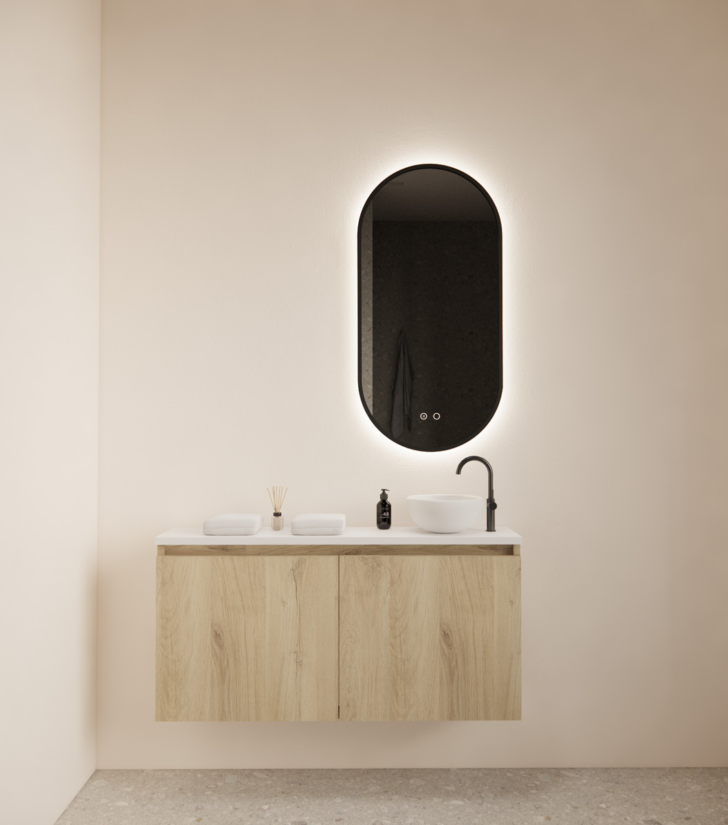 Gliss Design Echo toiletmeubel 100cm artisan eiken met toppaneel wit mat