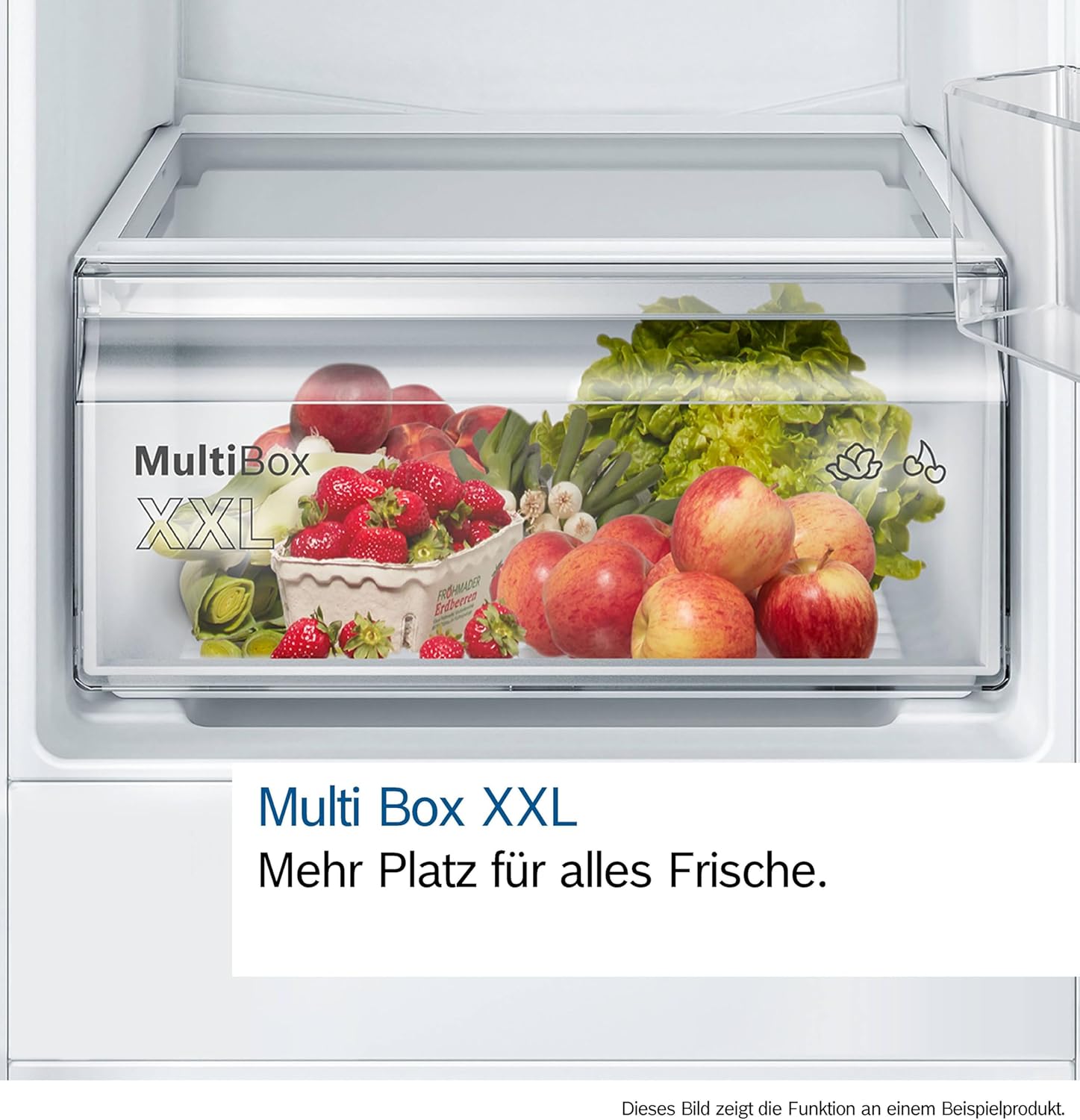 Bosch KIR31VFE0 Einbau-Kühlschrank Serie 4, integrierbarer Kühlautomat ohne Gefrierfach 102x56 cm, 165L Kühlen, Flachscharnier, MultiBox XXL, LED-Beleuchtung, EcoAirflow, SuperCooling