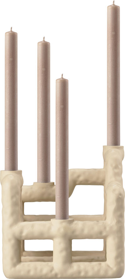 Villa Collection Lysestage Lyng 21 x 21 x 23 cm Sand Polyresin Sand