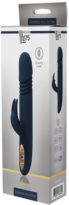Goddess - Zephyros - Waterdichte Stootvibrator - Blauw - Huidvriendelijk Materiaal