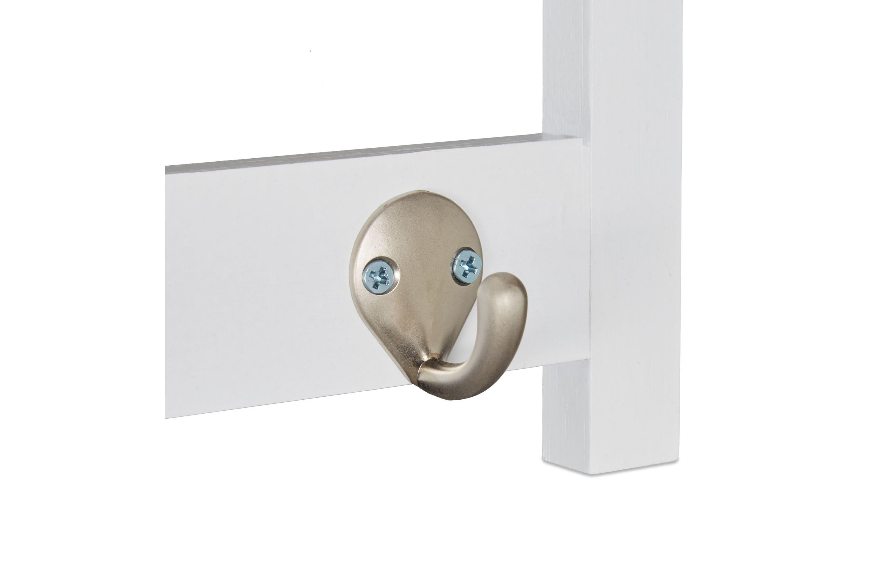Wandgarderobe mit Ablage 6 Haken, WeissWandgarderobe