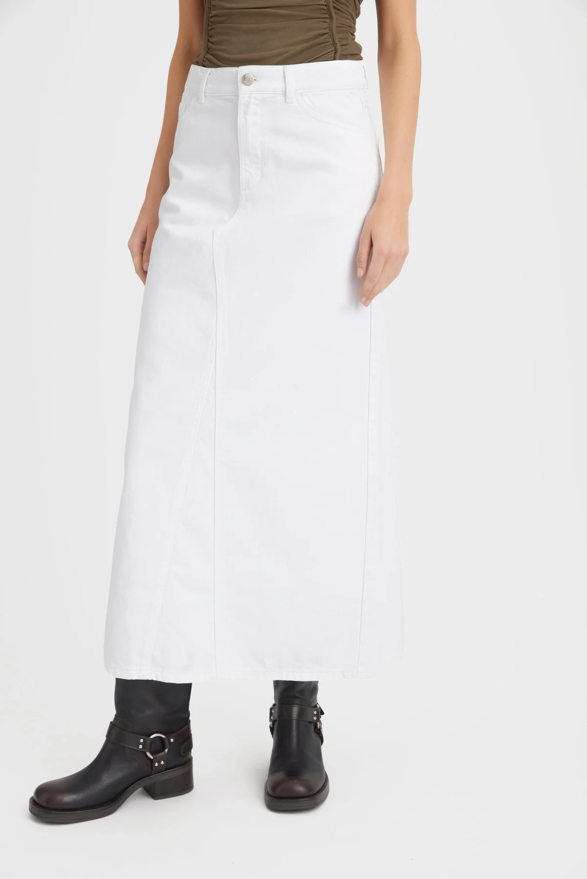 Gestuz MilyGZ HW long skirt white wash